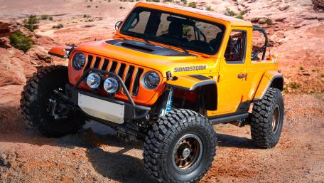 Jeep Sandstorm Dominating Desert Trails in Rugged Off Road Style wallpaper
