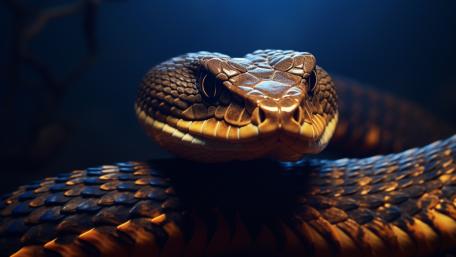 Midnight Serpent Close Up in Luminous 4K AI Art wallpaper