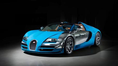 Bugatti Veyron Grand Sport in Electric Blue Supercar Glory wallpaper