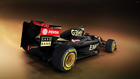 Midnight Formula One Racer in Golden Dust Storm 4K wallpaper