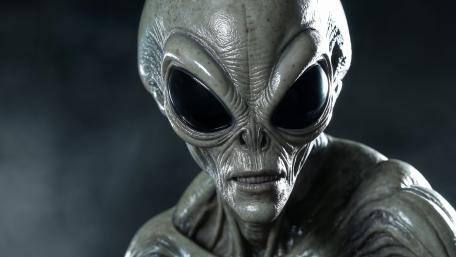 Silent Visitor Close Up Alien Portrait in Cinematic 4K wallpaper