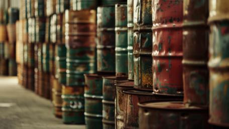 Rusted Industrial Barrel Rows in Abstract 4K Depth wallpaper