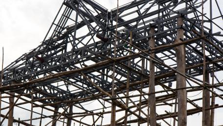 Modern Construction Framework in 5K Detail wallpaper