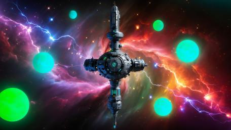 Deep Space Satellite wallpaper