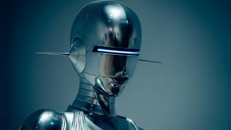 Chrome Sentinel of the Neon Future wallpaper