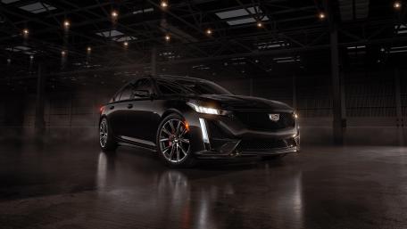 Cadillac CT5 V Blacked Out Performance Sedan in Moody Hangar Light wallpaper