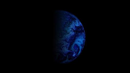 Dark Blue Planet Drifting Through Silent Space wallpaper