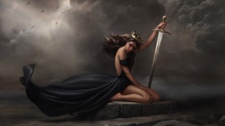 Storm Crowned Swordbearer in Twilight Skies wallpaper