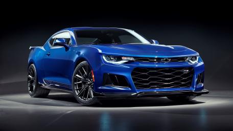 Electric Blue Chevrolet Camaro ZL1 Studio Performance Wallpaper wallpaper