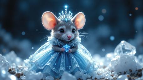 Crystal Crowned Mouse Princess in Winter Stardust wallpaper