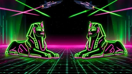 Neon Sphinx Pair wallpaper