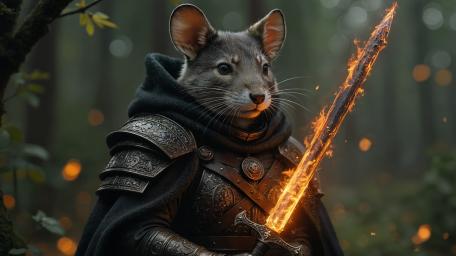 Emberblade Mouse Knight in an Enchanted Forest wallpaper