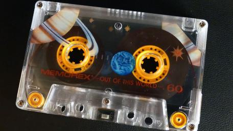 Out of This World Retro Cassette Tape in Crisp 5K Detail wallpaper