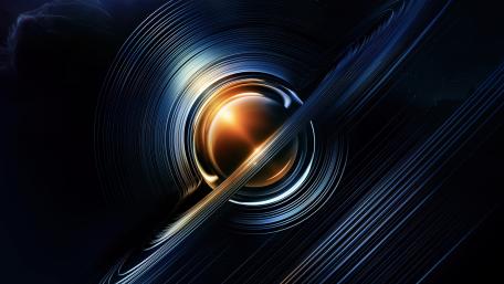 Celestial Rings of Light in a Deep Space Vortex wallpaper