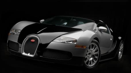Bugatti Veyron in Shadowed Studio Black Background Wallpaper wallpaper