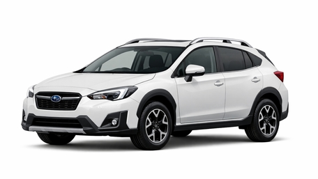 Subaru XV White SUV Studio Wallpaper Minimalist Clean Background wallpaper
