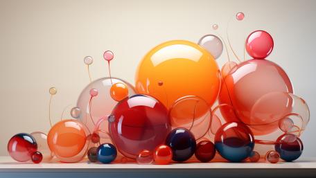Vibrant Glossy Spheres in Minimal Abstract 4K Harmony wallpaper