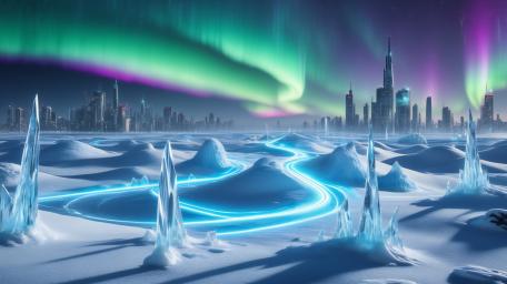 Arctic Cyberpunk World wallpaper