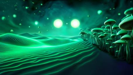 Green Fungal World wallpaper