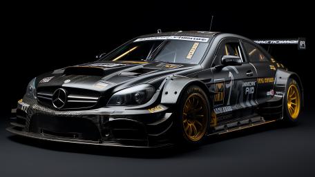 Stealth Black Mercedes Race Car in 5K AI Style wallpaper