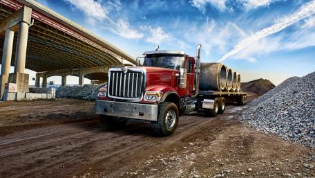 International HX Heavy Duty Hauler Under Bridge in 4K wallpaper