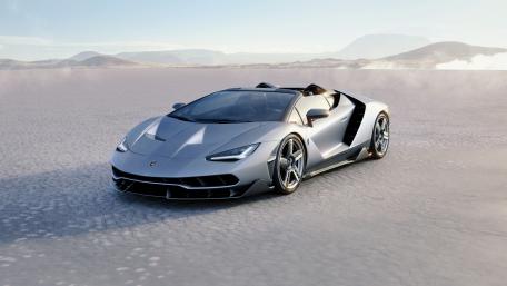 Lamborghini Centenario Roadster Gliding Across a Silent Desert Plain wallpaper