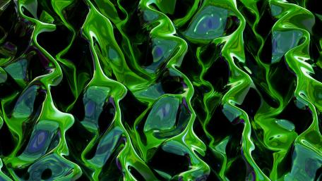Liquid Emerald Ridges in Dark Glassy Abstraction wallpaper