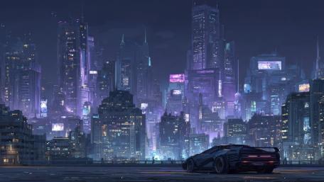 Panorama in the city wallpaper