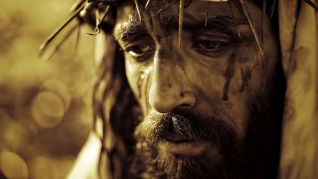 Sorrow and Redemption Portrait in Golden Light Fantasy Wallpaper wallpaper
