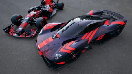 Aston Martin Valkyrie Meets Formula One Trackside Power wallpaper