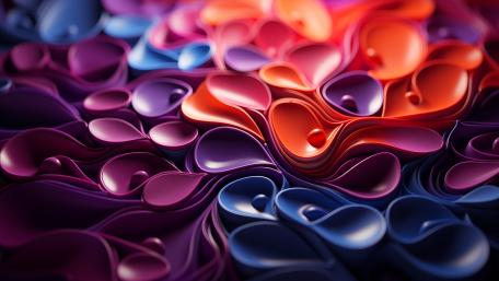 Luminous Liquid Petals in Neon Gradient Flow wallpaper