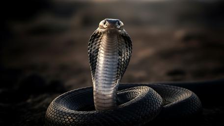 Majestic Black Cobra Rising in Dramatic 5K Detail wallpaper
