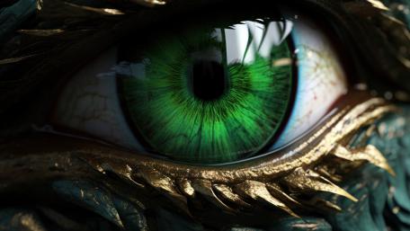 Emerald Dragon Eye Close Up Fantasy Wallpaper in Stunning 5K Detail wallpaper