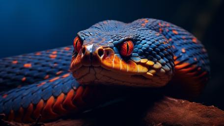 Ember Eyed Serpent in Midnight Scales 4K AI Art Wallpaper wallpaper