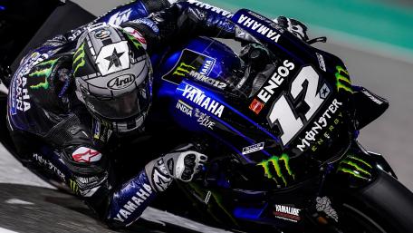 Yamaha MotoGP Number Twelve Leaning Hard in 4K Speed wallpaper