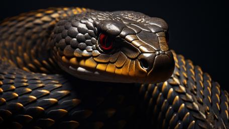 Midnight Serpent Closeup in 4K on Black Background wallpaper