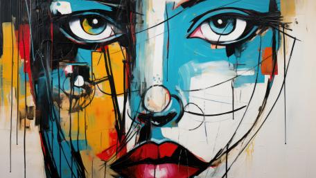 Fragmented Gaze in Modern Expressionist Color wallpaper