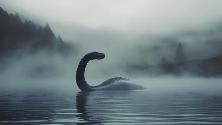 Whispers of the Loch Serpent in Twilight Mist wallpaper