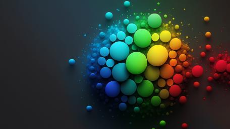 Prismatic Sphere Bloom in Gradient Space wallpaper