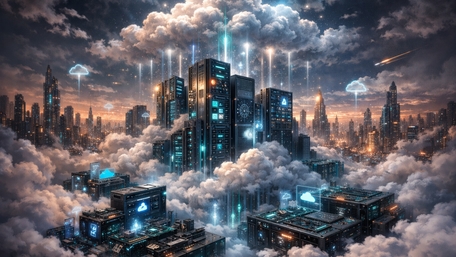 Cloudborne Cyberpunk Utopia Above the Neon Horizon wallpaper
