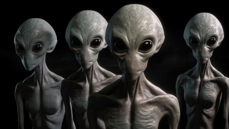 Silent Grey Visitors From Beyond the Stars in Ultra Sharp 5K wallpaper