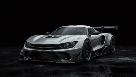 Stealth Silver Supercar in Dark Studio 4K AI Art Wallpaper wallpaper
