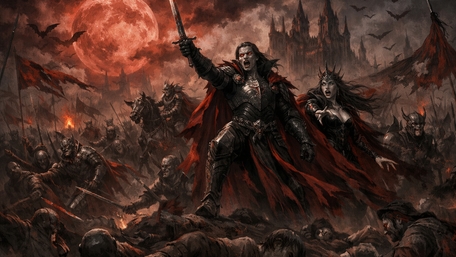 Crimson Moon Vampires Rally the Bloodbound Legion wallpaper