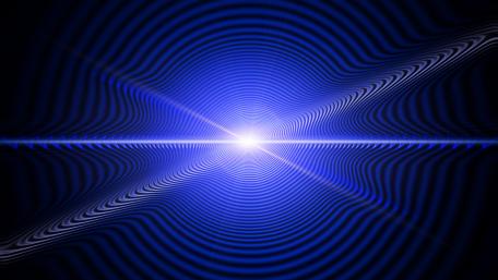 Radiant Blue Wave Circles in 4K Abstract Lightscape wallpaper