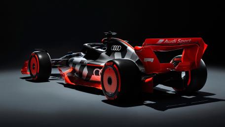 Audi F1 Concept Racer in Red and Black Spotlight wallpaper