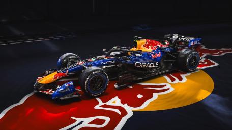 Racing Bulls Formula One Car in 4K Night Track Glory wallpaper