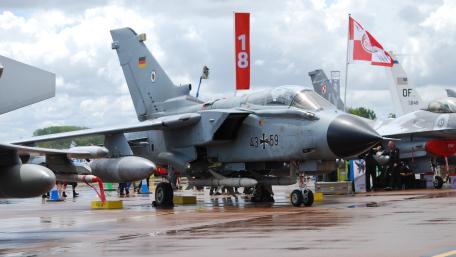 Luftwaffe Panavia Tornado on Rainy Runway in Ultra HD 4K wallpaper