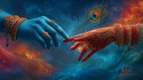 Celestial Touch of Tradition in a Dreamy Mythic Sky wallpaper