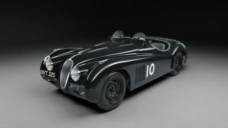 Black Jaguar XK120 Competition Coupe Racing Elegance wallpaper