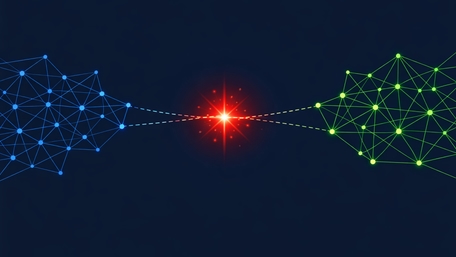 Quantum Bridge Between Digital Constellations in Neon Geometry wallpaper